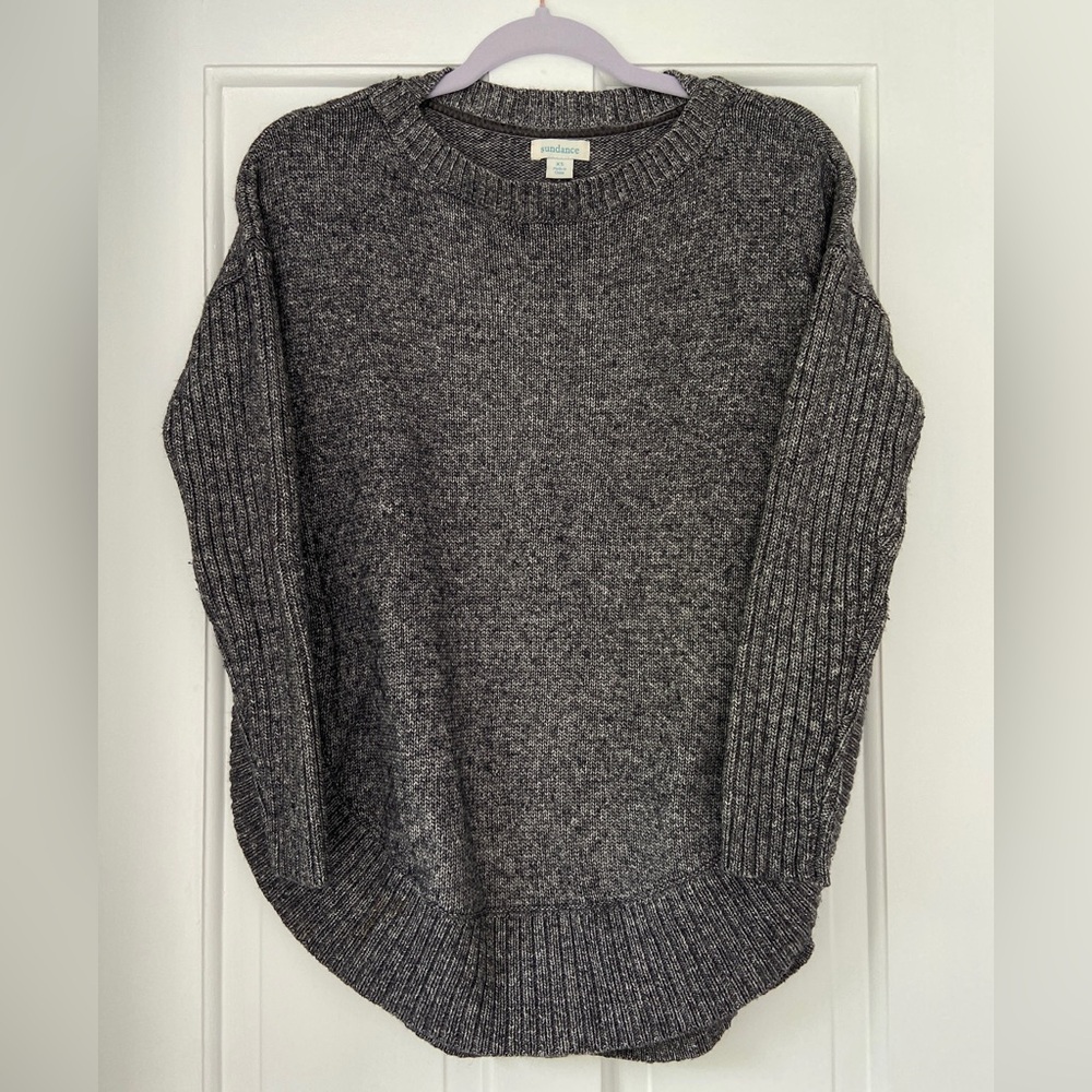 Sundance Dark Grey Knit Oversized Cottage Valeria Sweater Size XS